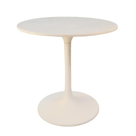 Guest Room 30 in. Enzo Round Marble Top Dining Table White Top with White Base GU2850482